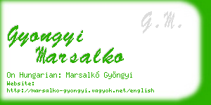 gyongyi marsalko business card