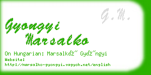 gyongyi marsalko business card